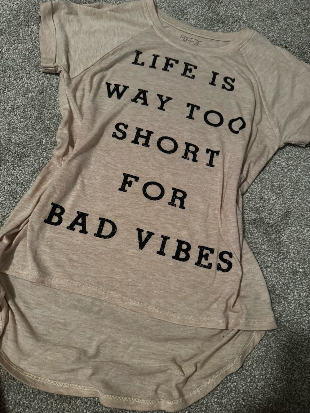 Freeze Light Beige Graphic T‑Shirt with Black Print